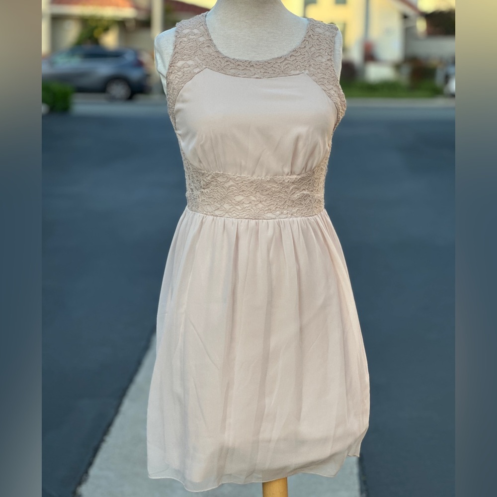 Cream Sleeveless Mini Sundress